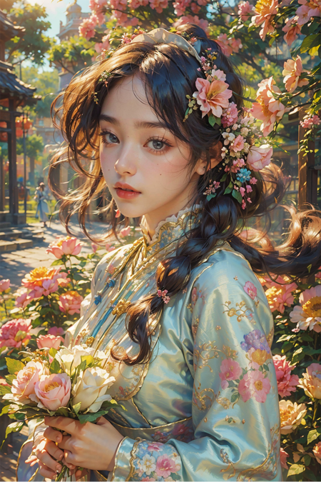 00398-3670731435-Best quality,masterpiece,ultra high res,(photorealistic_1.4),,solo,1girl,_,baihuaniang,Flowers,Flowers,Soft sunlight,Wind,Flying.png